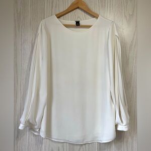 Black Label by Chicos Ivory Stunning Blouse Size 2 or LARGE 12 EUC